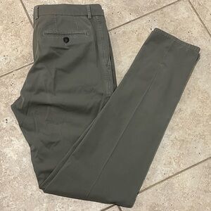 BRUNELLO CUCINELLI Green Twill Cotton Flat Front Pants EU 52US 36 Slim Fit $1200